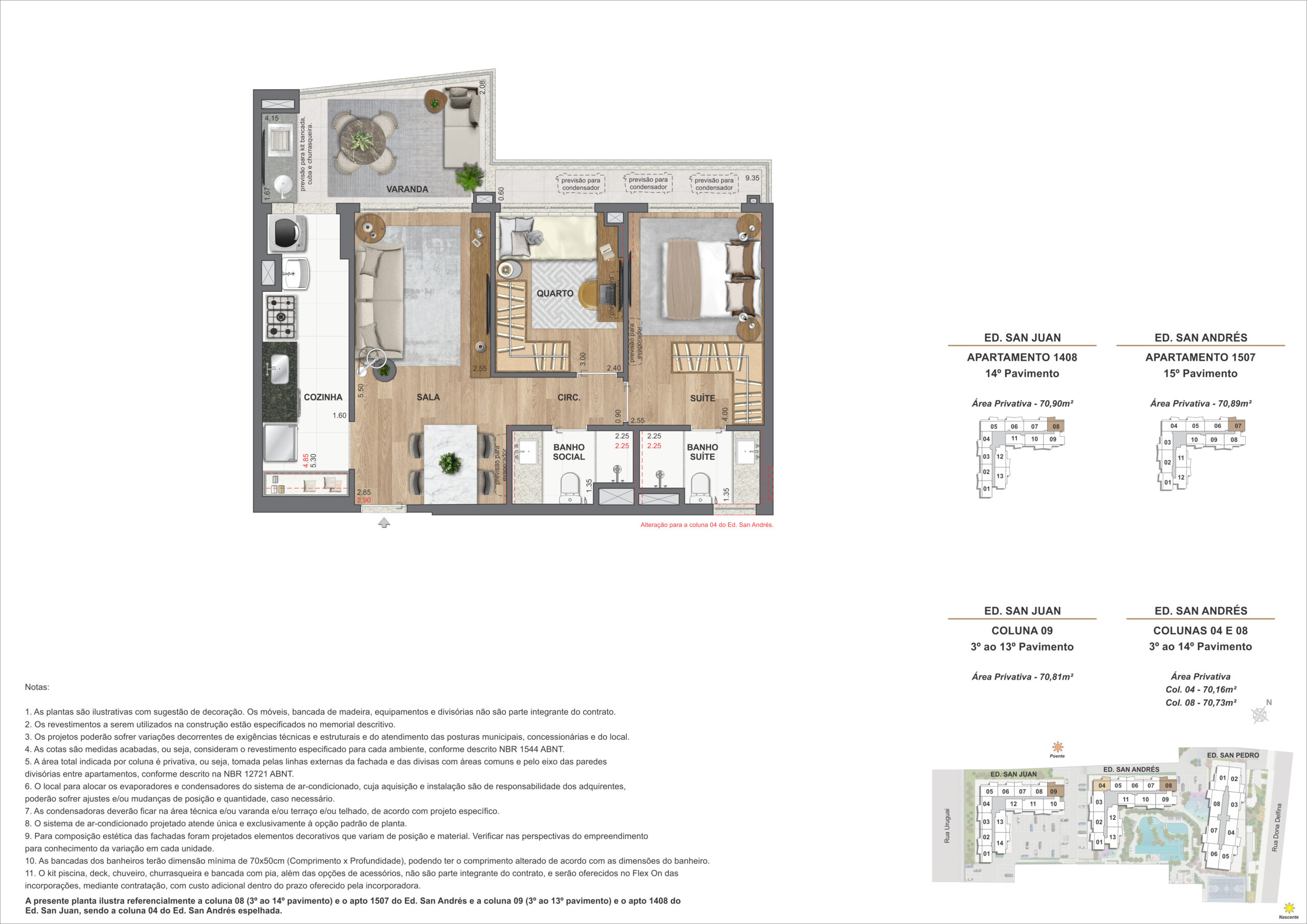 Apartamento 2Q – Ed. San Juan (COL 8 e 9) e Ed. San Andrés (COL 4, 7 e 8)
